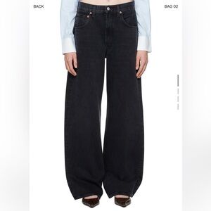 AGOLDE Low Curve Wide Leg Jeans in Black tar